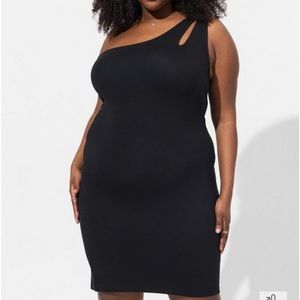 Torrid Bodycon One Shoulder Dress black 2x